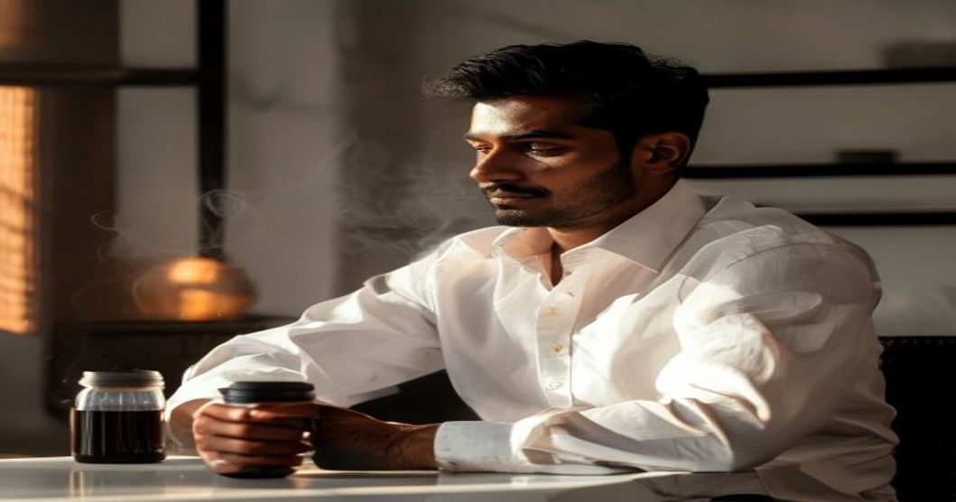 Image of a fitness enthusiast enjoying a cup of Purity Beans coffee