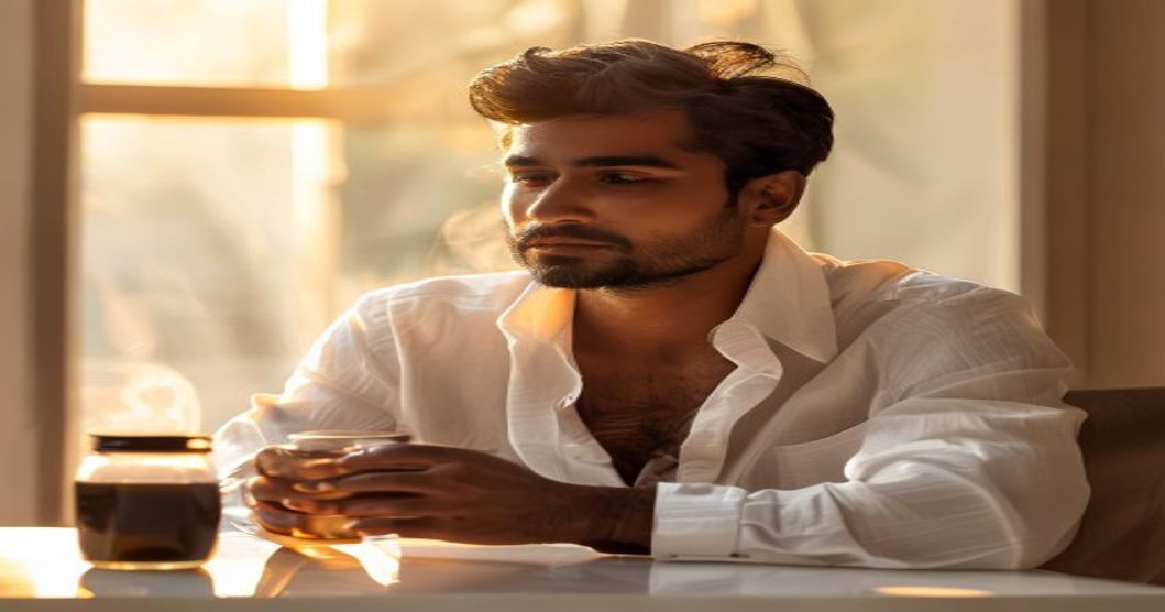 A cup of coffee with a book and a pen, symbolizing focus and productivity