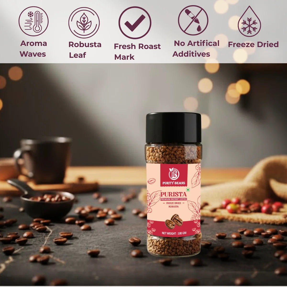 Purity Beans Purista Gourmet Instant Coffee Granules - Purity Beans